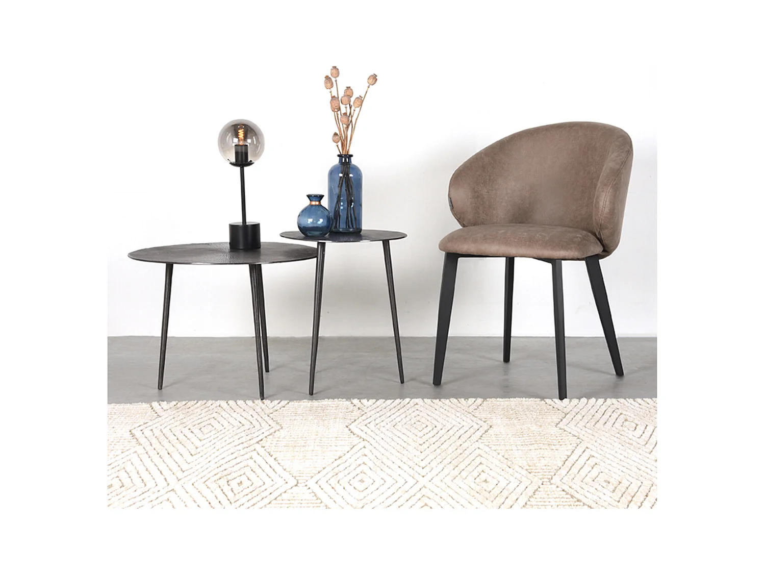 Logan Esszimmerstuhl - Taupe - Mikro-Wildleder - 2er-Set