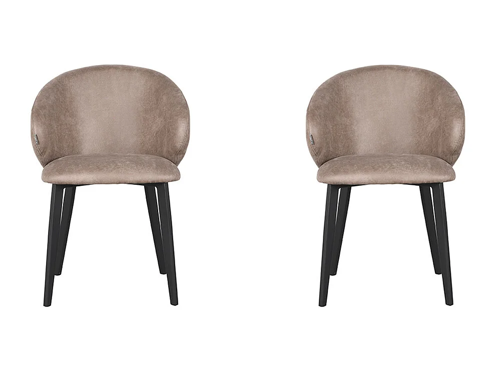 Chaise de salle à manger Logan - Taupe - Micro-suède - Lot de 2