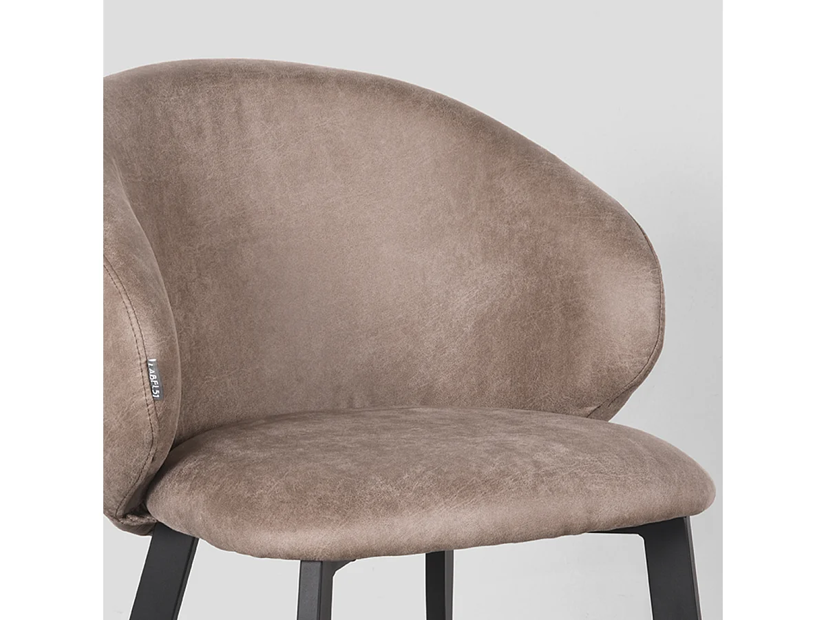Chaise de salle à manger Logan - Taupe - Micro-suède - Lot de 2