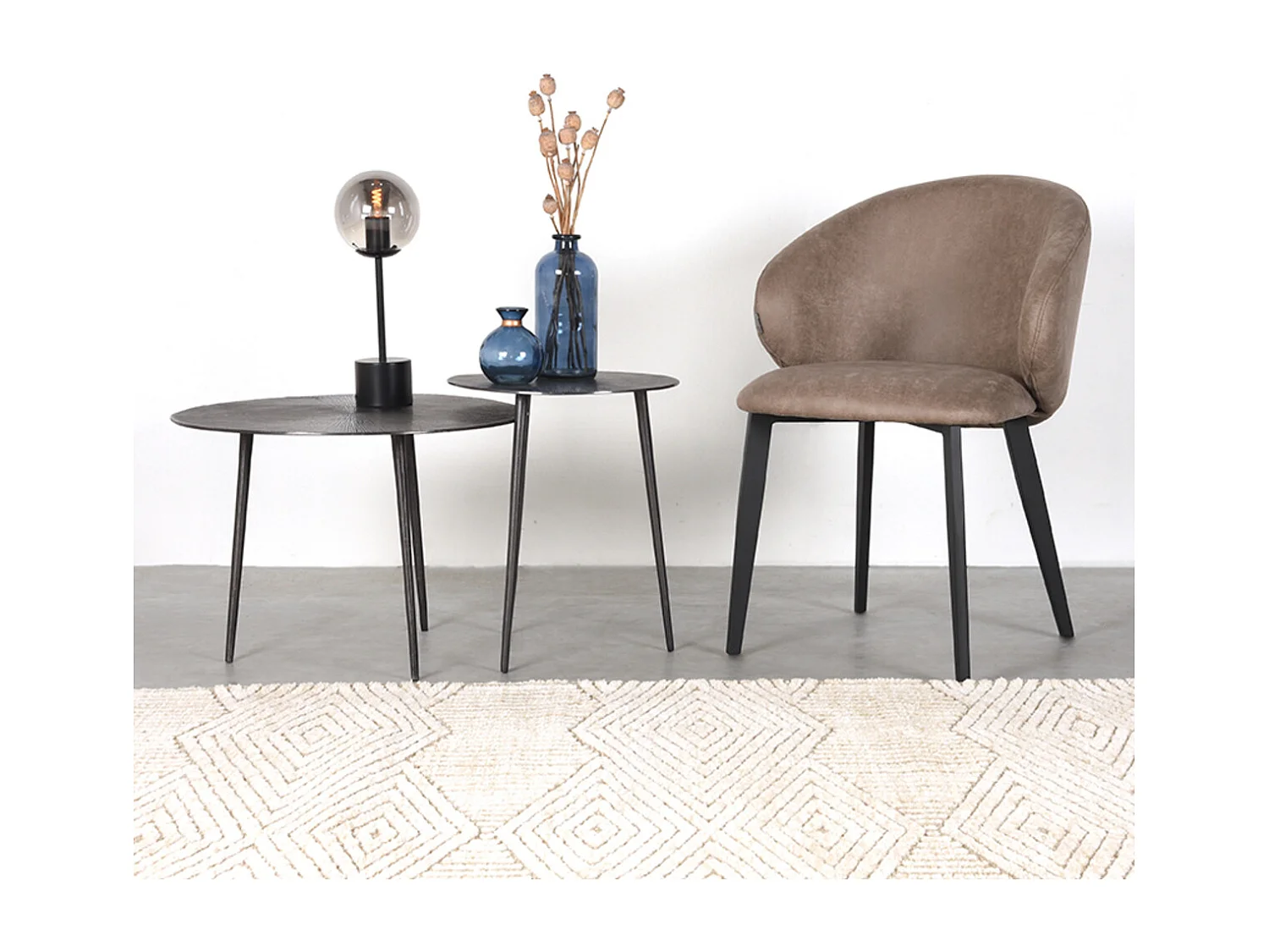 Chaise de salle à manger Logan - Taupe - Micro-suède - Lot de 2