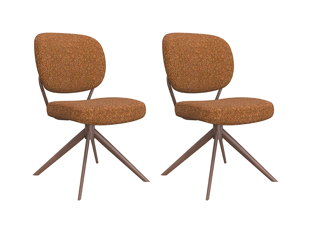 Chaise de salle à manger Geneva - Corail - Boucle - lot de 2