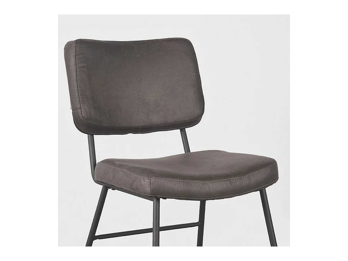 Chaise de salle à manger Noah - Anthracite - Microsuède - Lot de 2