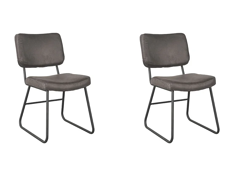 Eetkamerstoel Noah - Antraciet - Micro Suede - set van 2