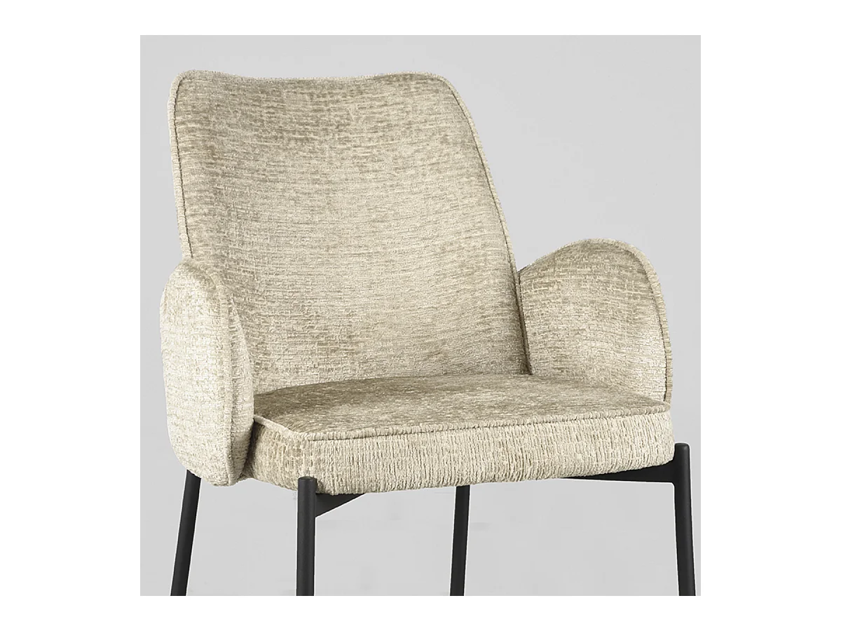 Chaise de salle à manger Joni - Beige - Velours - lot de 2