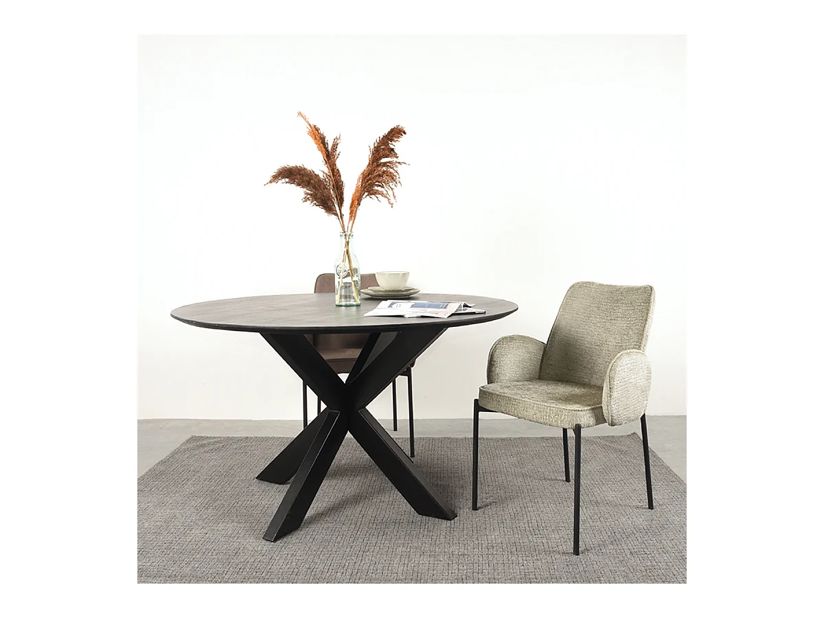 Chaise de salle à manger Joni - Beige - Velours - lot de 2