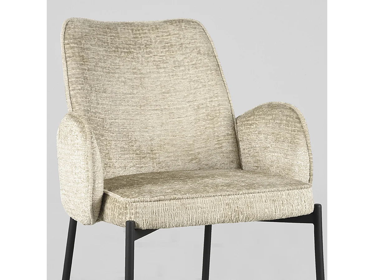 Chaise de salle à manger Joni - Beige - Velours - lot de 2