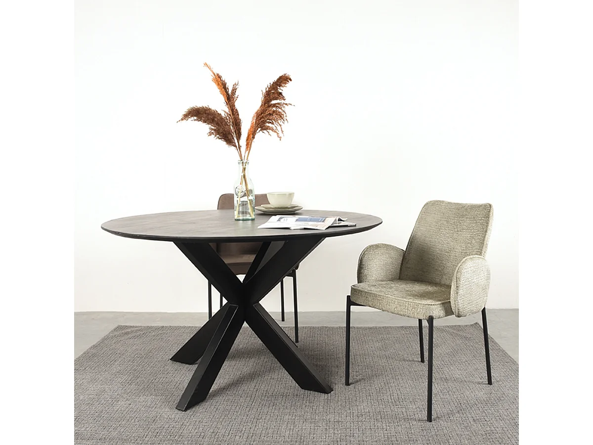 Chaise de salle à manger Joni - Beige - Velours - lot de 2