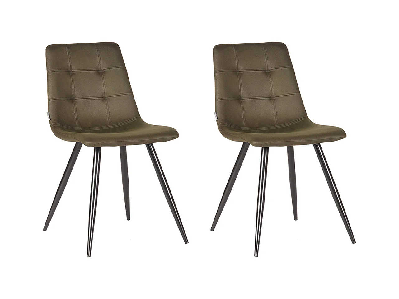 Chaise de salle à manger Jay - Vert armée - Microfibre - Lot de 2