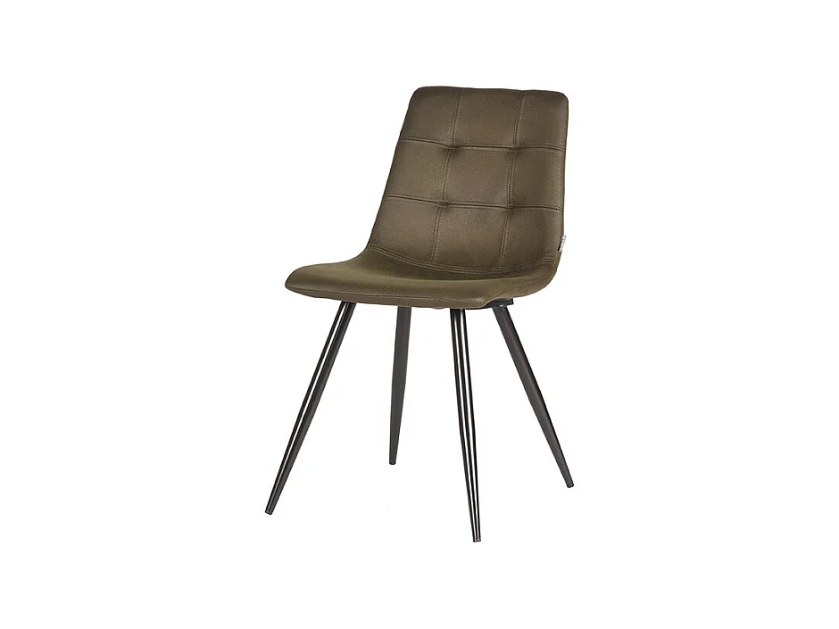 Chaise de salle à manger Jay - Vert armée - Microfibre - Lot de 2
