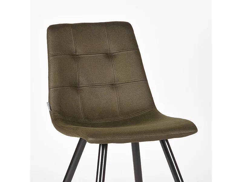 Eetkamerstoel Jay - Army green - Microfiber - set van 2