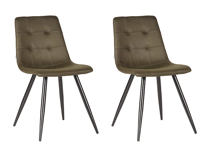 Eetkamerstoel Jay - Army green - Microfiber - set van 2