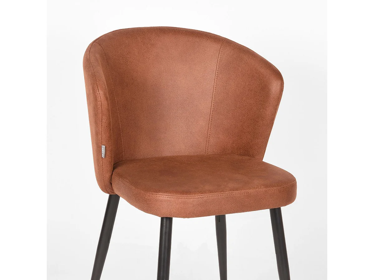 Chaise de salle à manger Wave - 58x60x85cm - Cognac - lot de 2