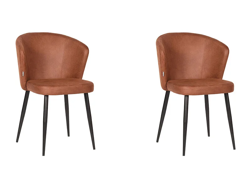 Chaise de salle à manger Wave - 58x60x85cm - Cognac - lot de 2