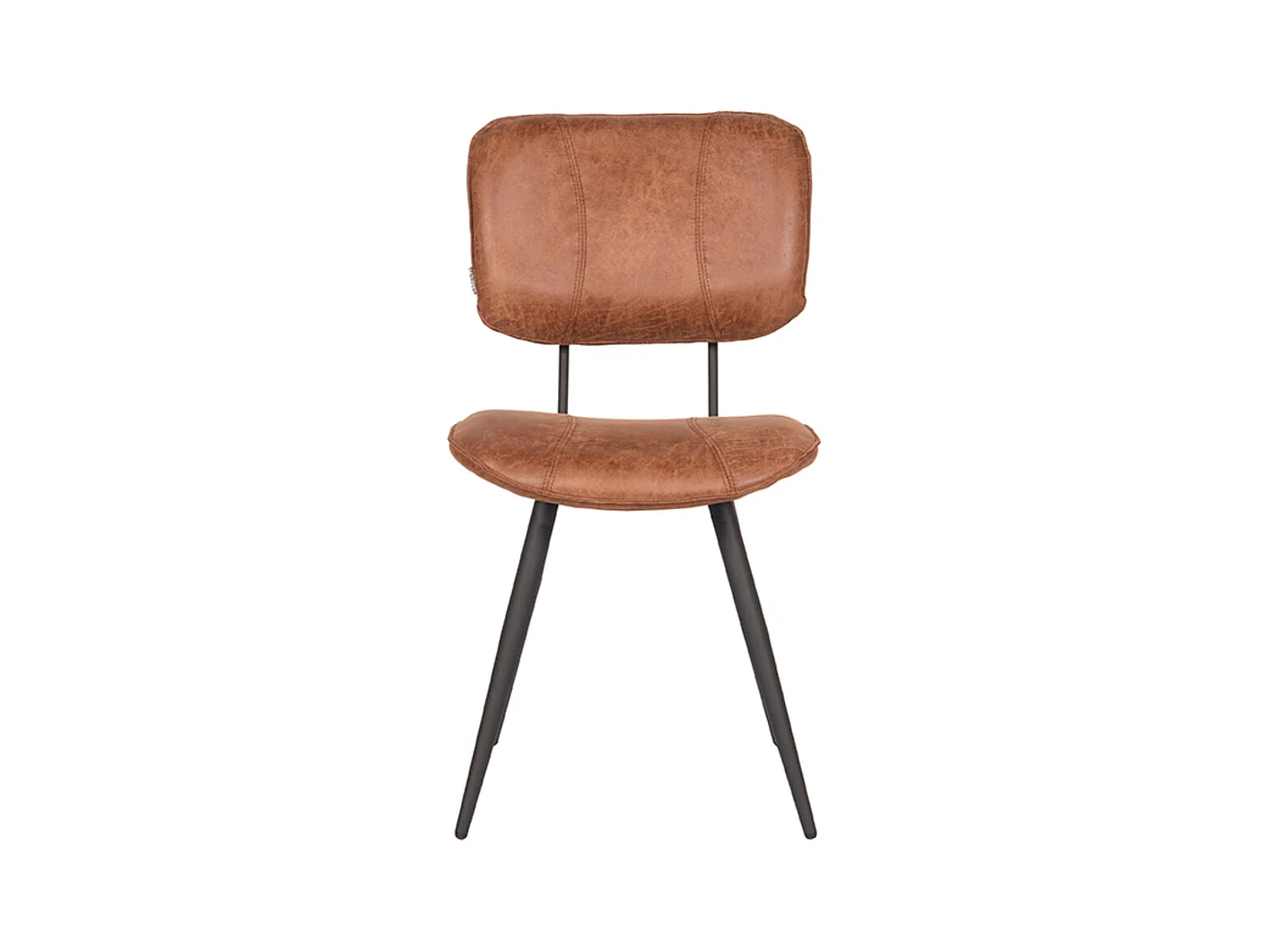 Chaise de salle à manger Fos - Cognac - Cuir - lot de 2