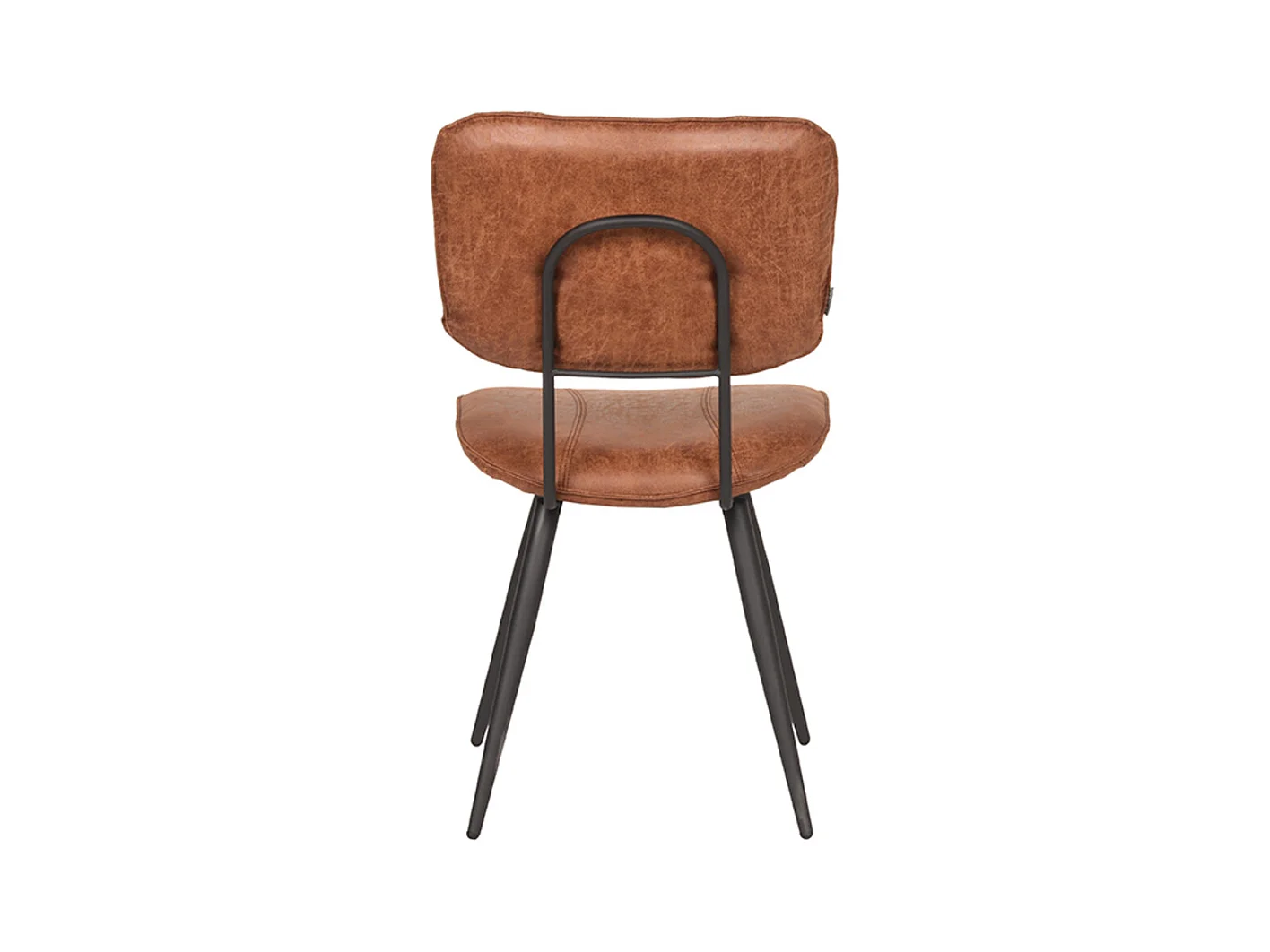 Chaise de salle à manger Fos - Cognac - Cuir - lot de 2
