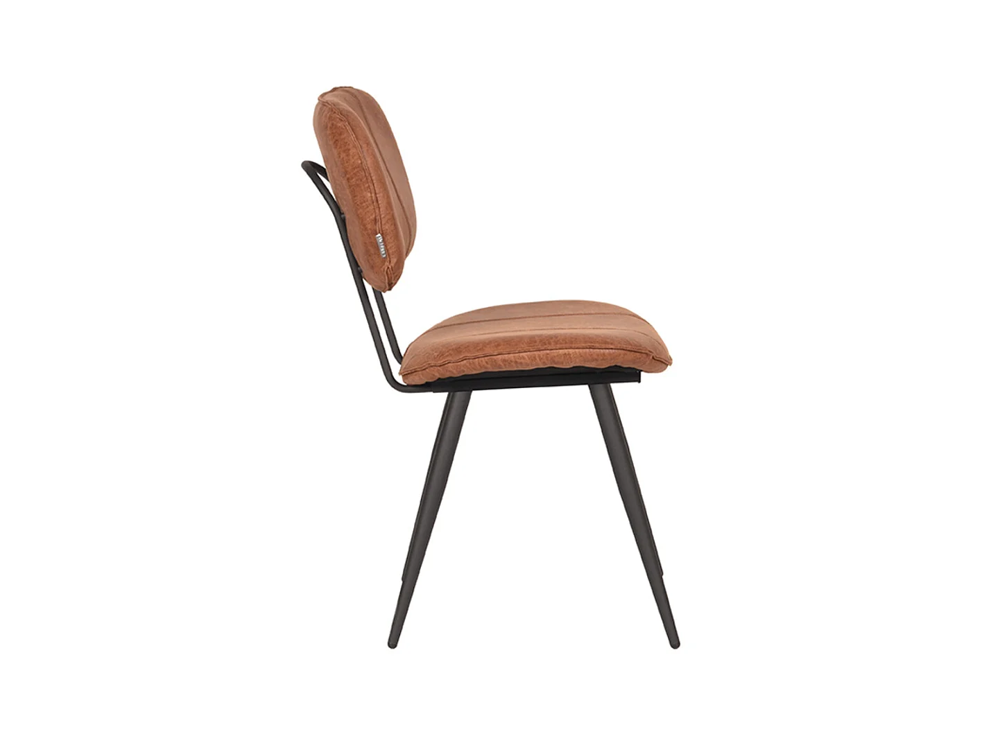 Chaise de salle à manger Fos - Cognac - Cuir - lot de 2