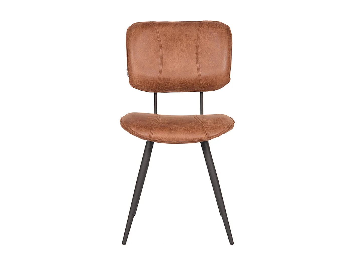 Chaise de salle à manger Fos - Cognac - Cuir - lot de 2