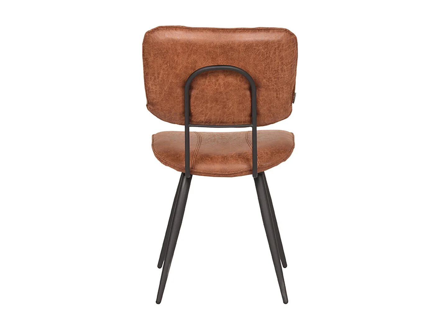 Chaise de salle à manger Fos - Cognac - Cuir - lot de 2