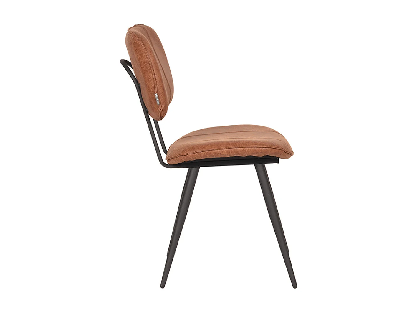 Chaise de salle à manger Fos - Cognac - Cuir - lot de 2