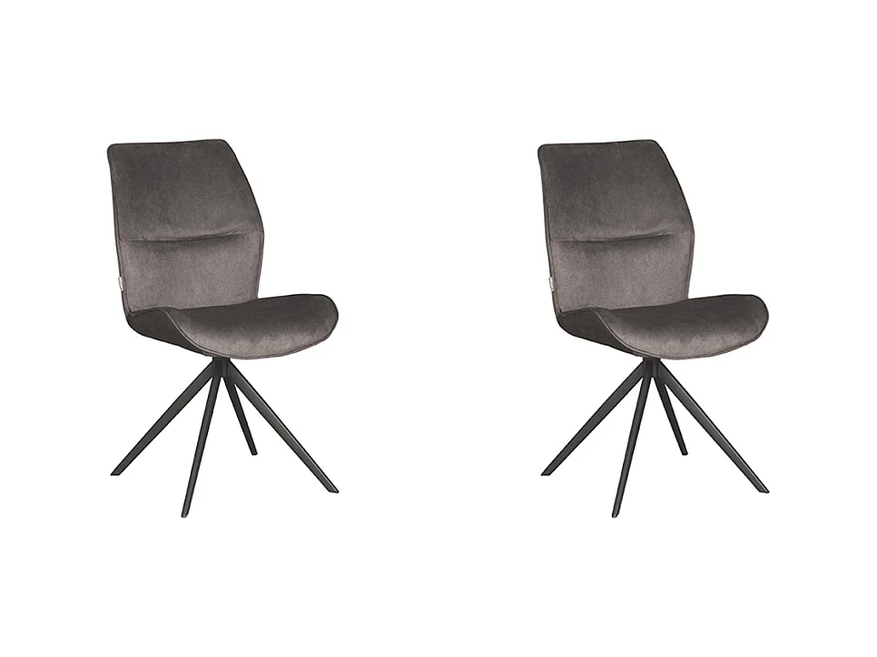 Chaise de salle à manger Comfy - Anthracite - Cosmo - Base noire - 64 x 48 cm - lot de 2