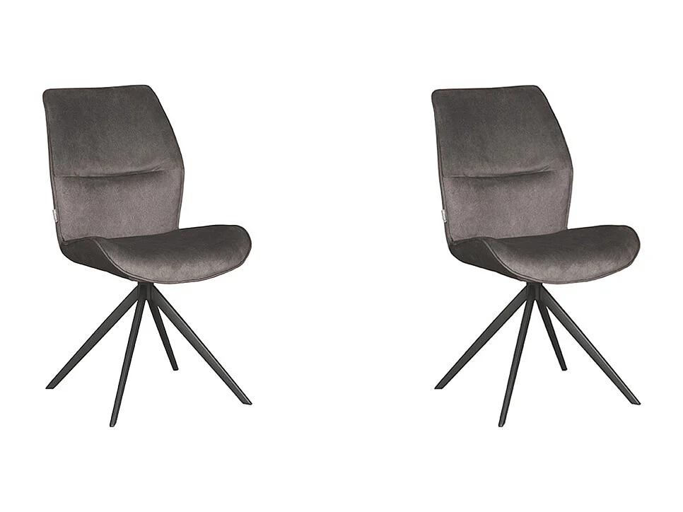 Chaise de salle à manger Comfy - Anthracite - Cosmo - Base noire - 64 x 48 cm - lot de 2