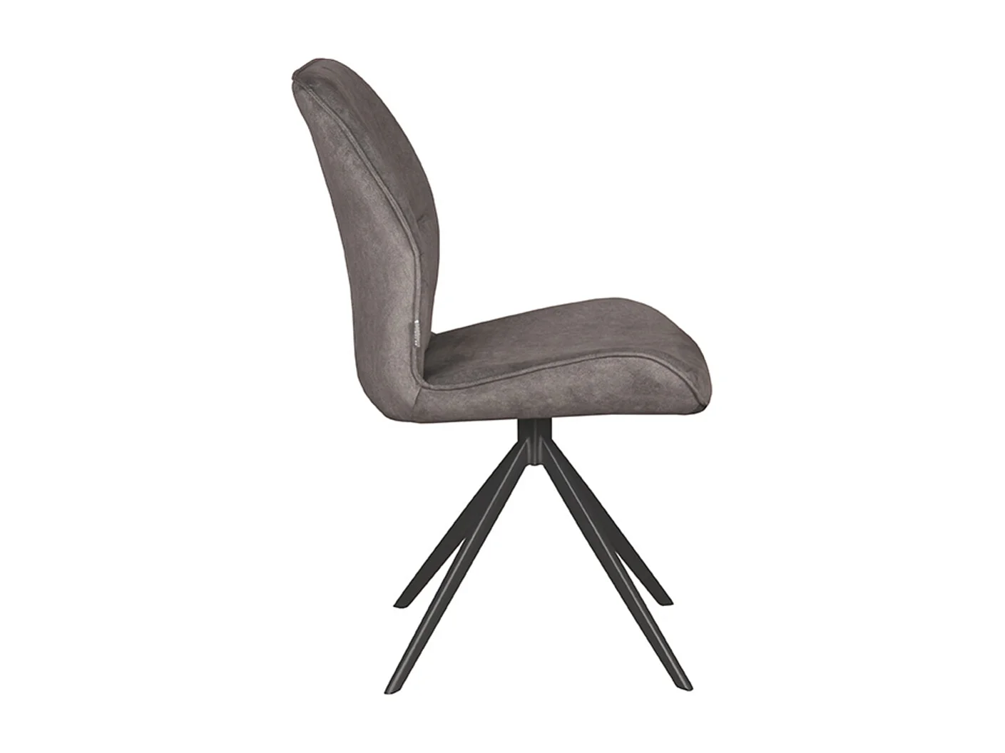 Chaise de salle à manger Comfy - Anthracite - Cosmo - Base noire - 64 x 48 cm - lot de 2