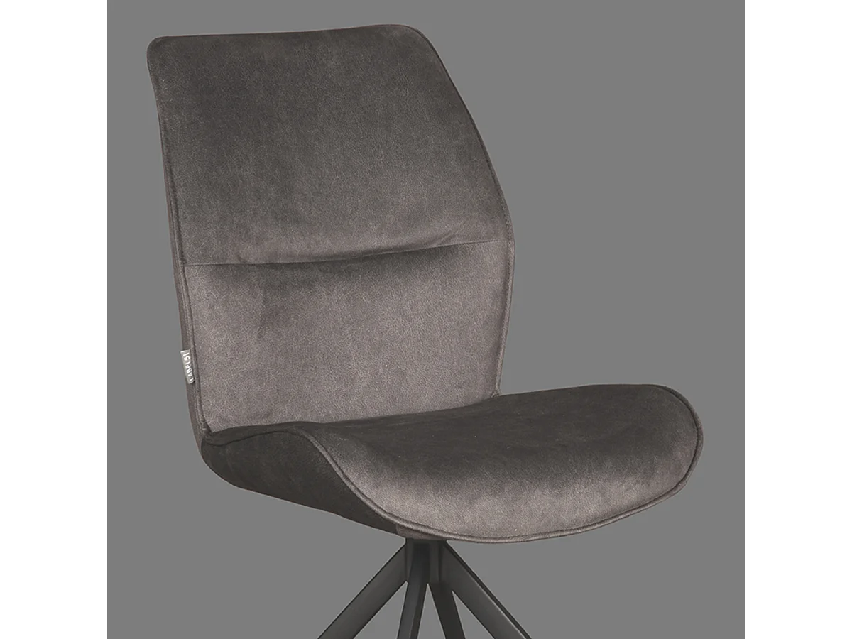 Chaise de salle à manger Comfy - Anthracite - Cosmo - Base noire - 64 x 48 cm - lot de 2