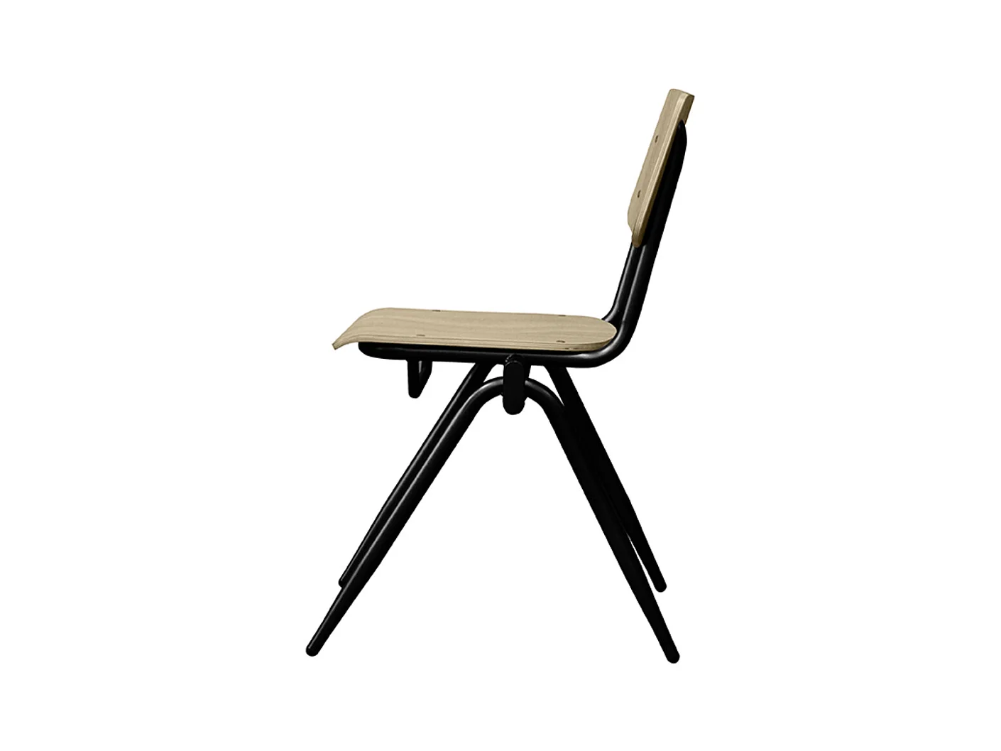 Chaise de salle à manger en bois massif - Naturel - Lot de 2