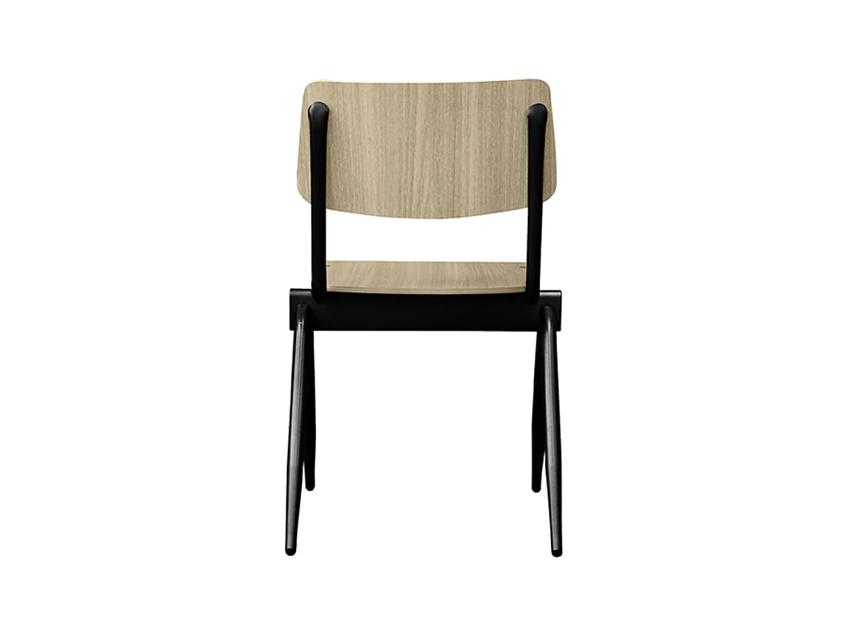 Chaise de salle à manger en bois massif - Naturel - Lot de 2