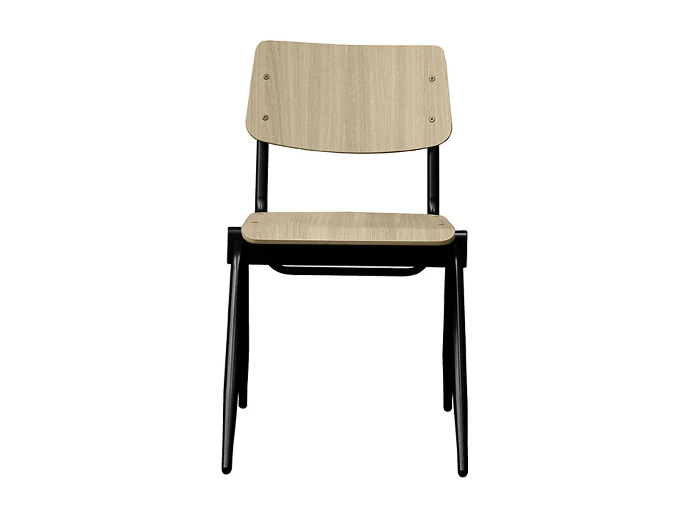 Chaise de salle à manger en bois massif - Naturel - Lot de 2