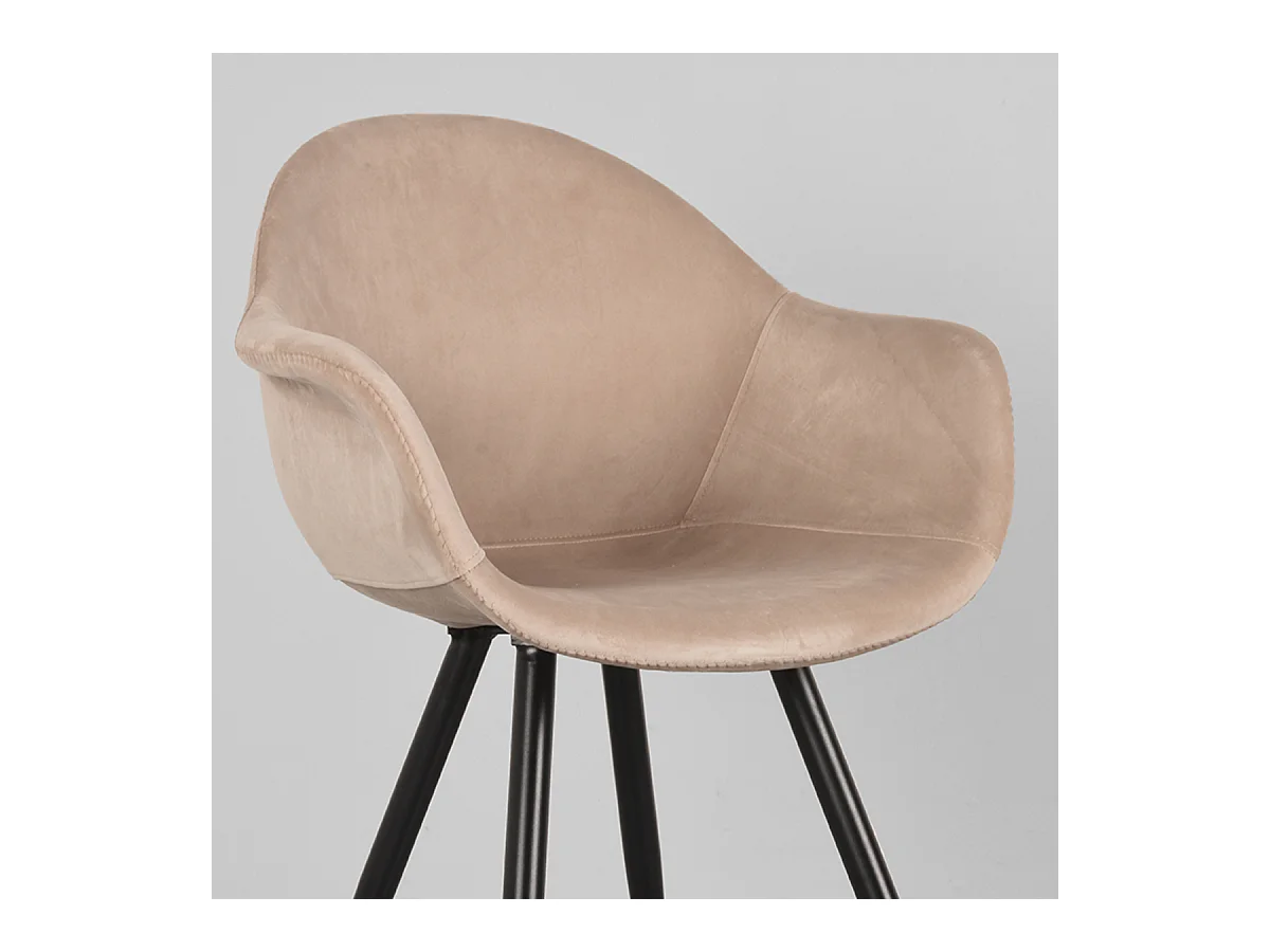 Eetkamerstoel Forli - Zand - Fluweel - set van 2