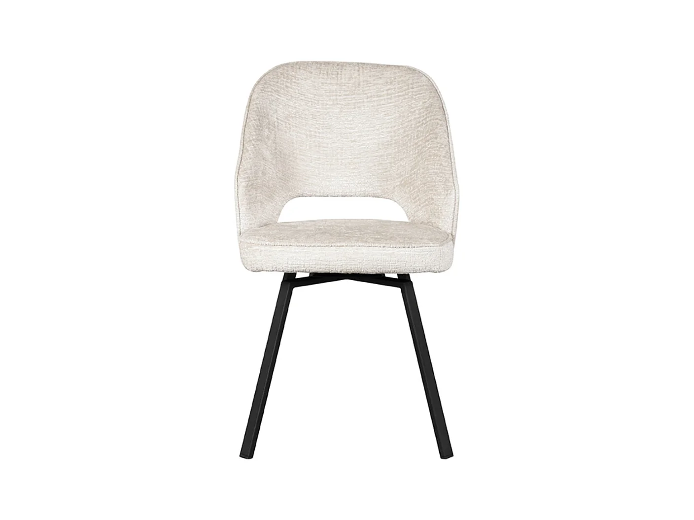 Chaise de salle à manger Lewis - Crème - Velours - 58 x 52 x 84 cm - Lot de 2