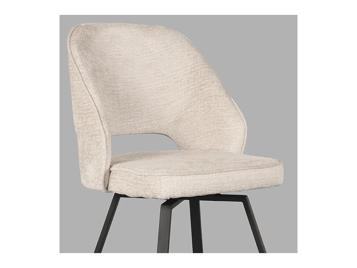 Chaise de salle à manger Lewis - Crème - Velours - 58 x 52 x 84 cm - Lot de 2