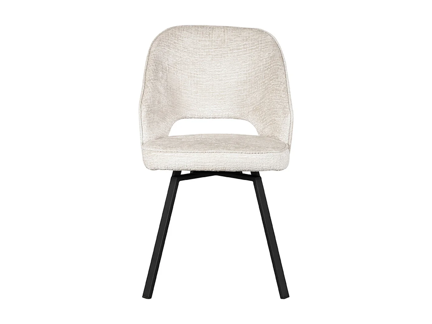 Silla de comedor Lewis - Crema - Terciopelo - 58x52x84 cm - Juego de 2