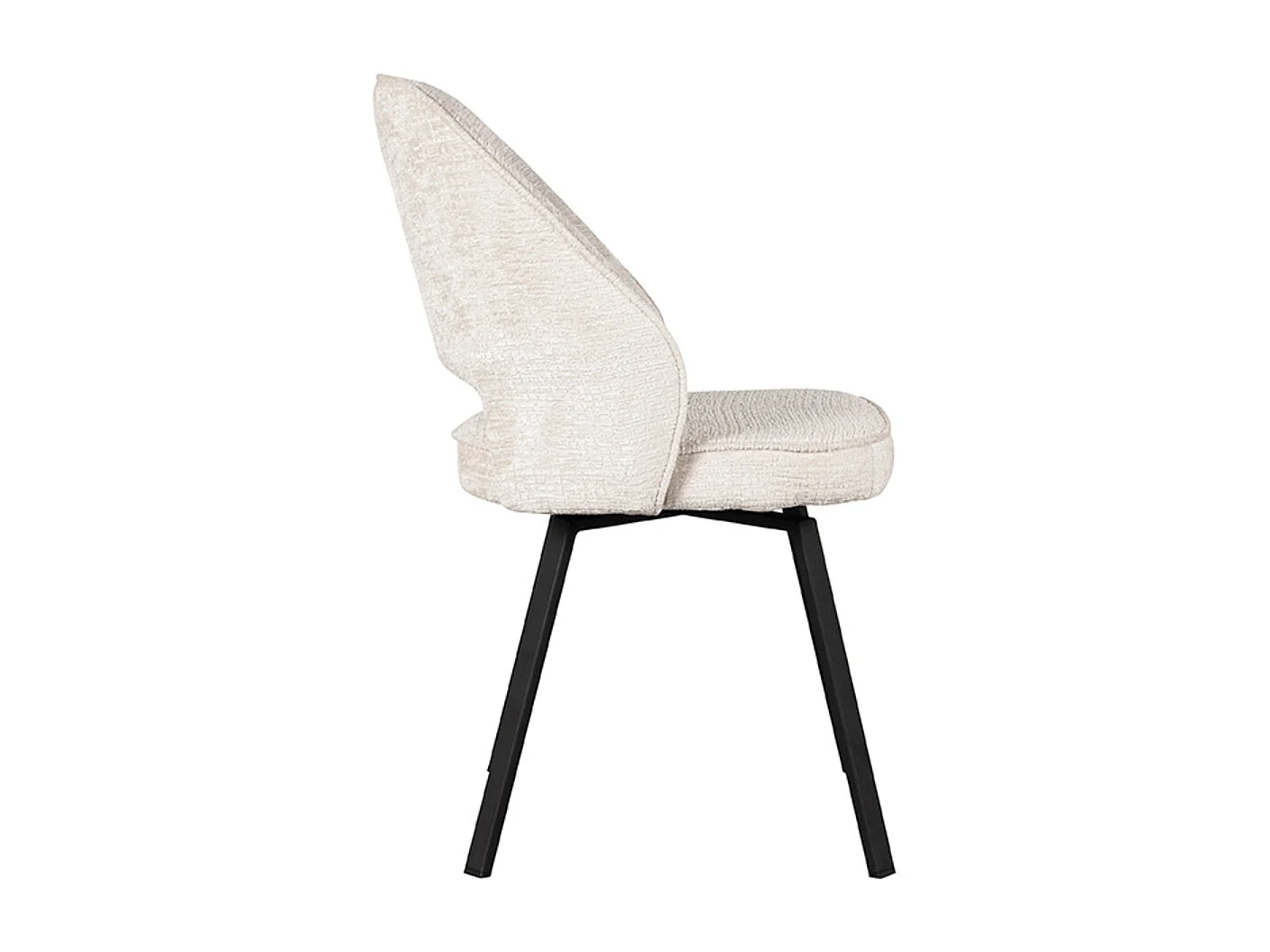 Silla de comedor Lewis - Crema - Terciopelo - 58x52x84 cm - Juego de 2