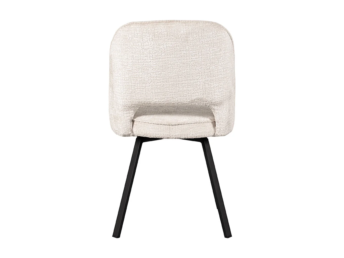 Silla de comedor Lewis - Crema - Terciopelo - 58x52x84 cm - Juego de 2