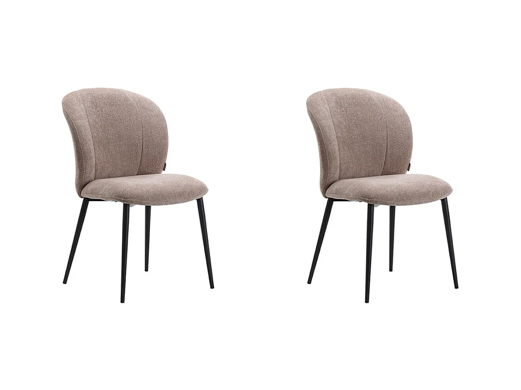 Chaise de salle à manger Vino - Argile - Tissu - lot de 2