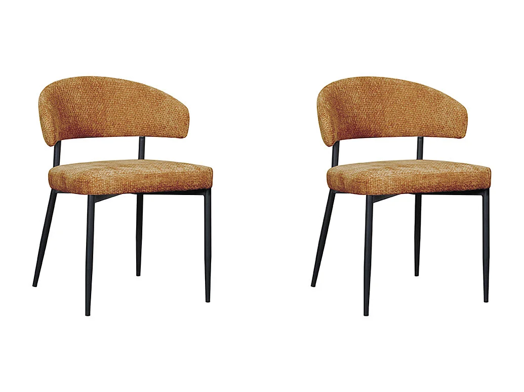 Chaise de salle à manger Bliss - Orange - Elite - lot de 2