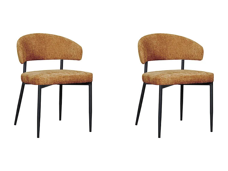 Chaise de salle à manger Bliss - Orange - Elite - lot de 2