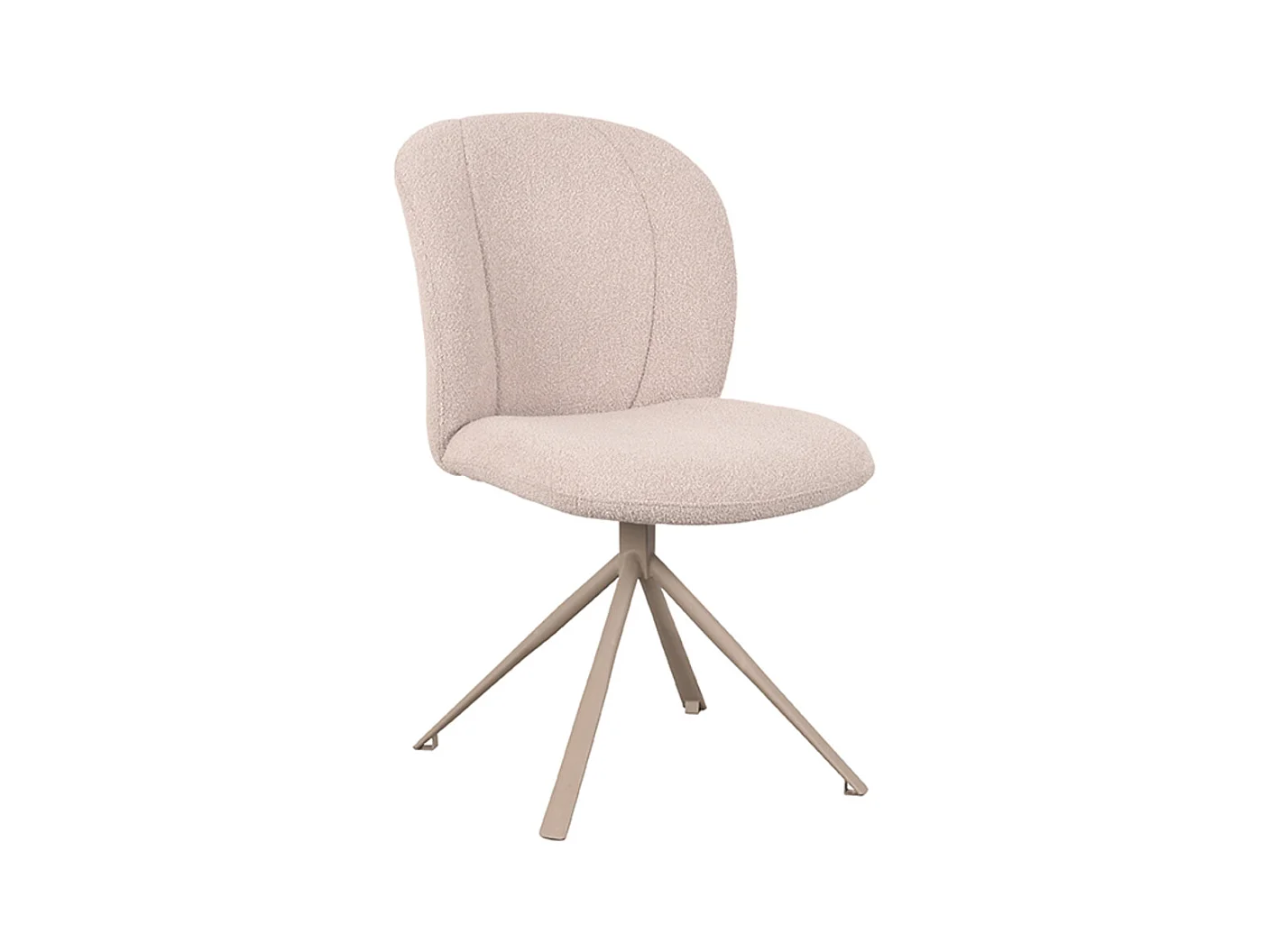 Chaise de salle à manger Kimo - Naturel - Boucle - Base Taupe - lot de 2