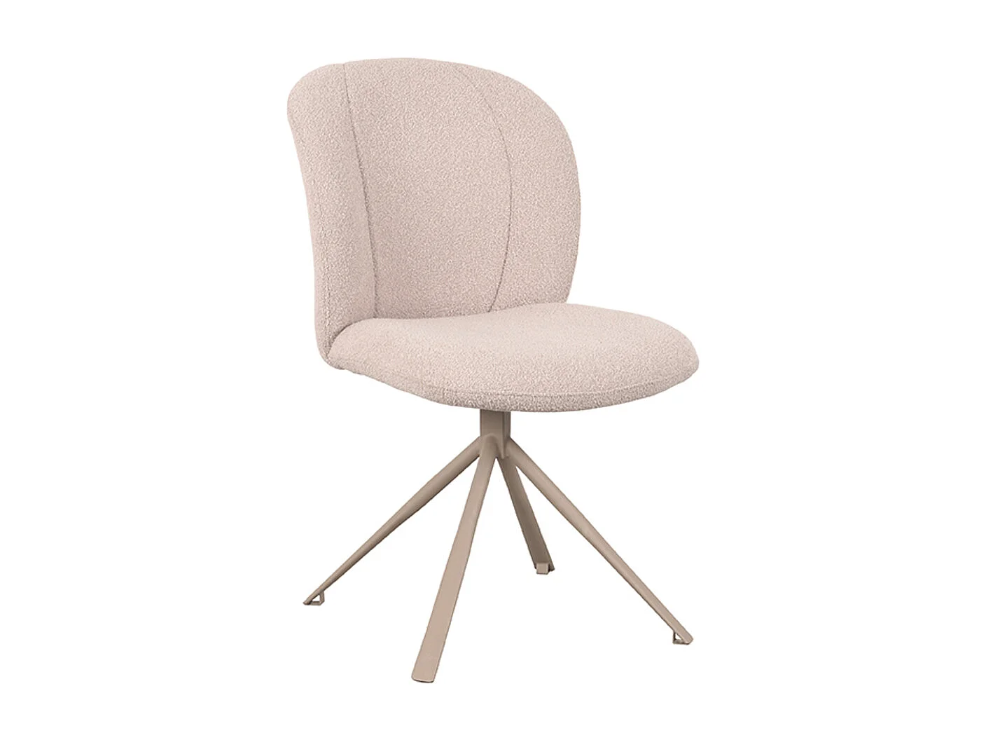 Chaise de salle à manger Kimo - Naturel - Boucle - Base Taupe - lot de 2