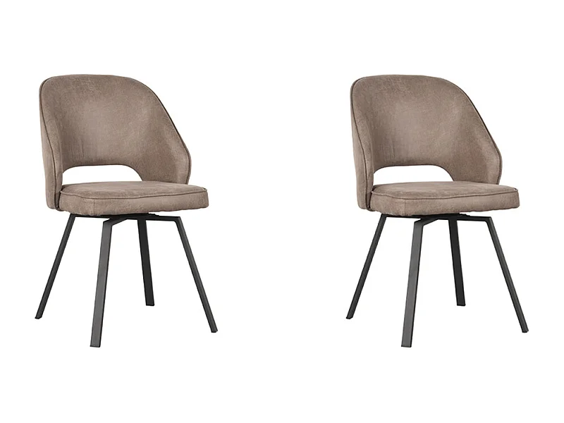 Lewis Esszimmerstuhl - Taupe - Mikrofaser - 58x52x84 cm - 2er-Set