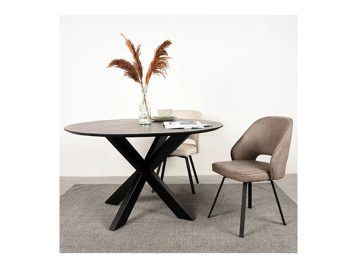 Chaise de salle à manger Lewis - Taupe - Microfibre - 58x52x84 cm - lot de 2