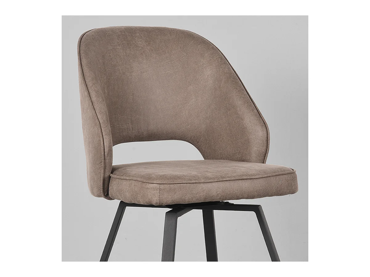 Chaise de salle à manger Lewis - Taupe - Microfibre - 58x52x84 cm - lot de 2