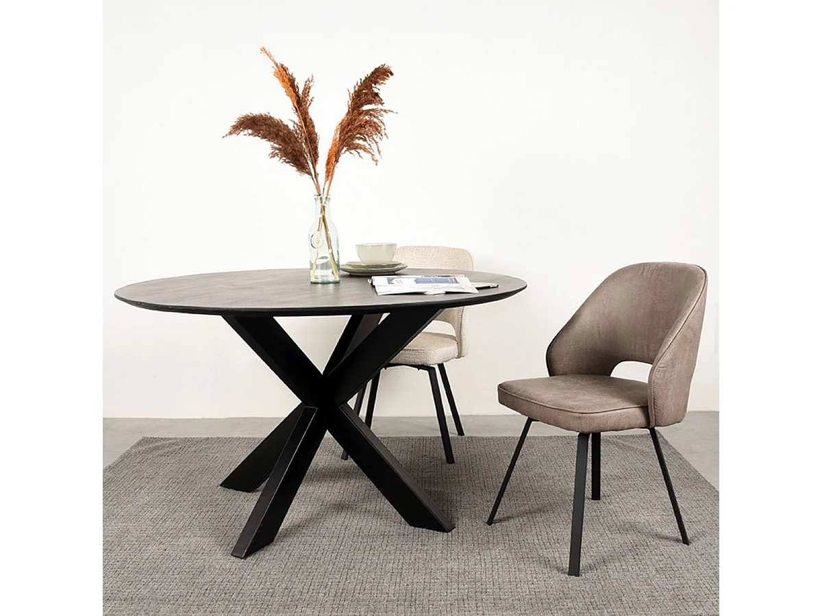 Chaise de salle à manger Lewis - Taupe - Microfibre - 58x52x84 cm - lot de 2