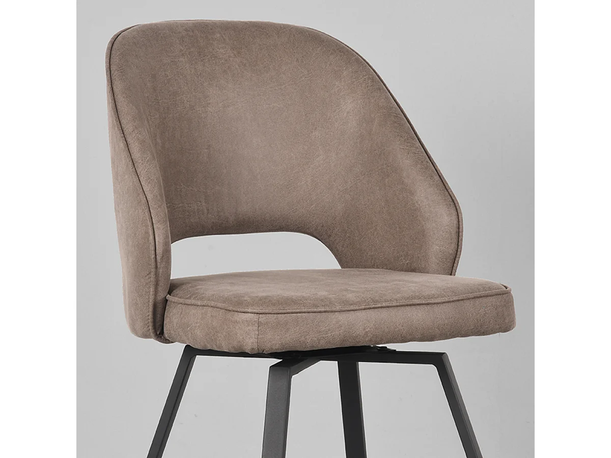 Chaise de salle à manger Lewis - Taupe - Microfibre - 58x52x84 cm - lot de 2