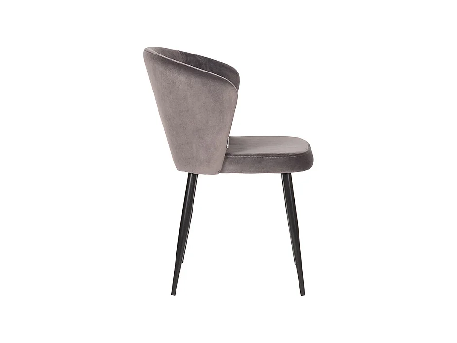 Chaise de salle à manger Wave - Gris - Velours - lot de 2