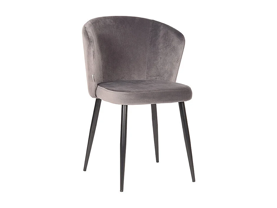 Chaise de salle à manger Wave - Gris - Velours - lot de 2