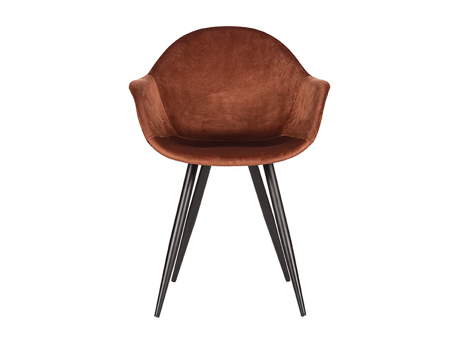 Chaise de salle à manger Forli - Rouille - Velours - lot de 2