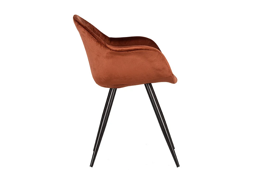 Chaise de salle à manger Forli - Rouille - Velours - lot de 2